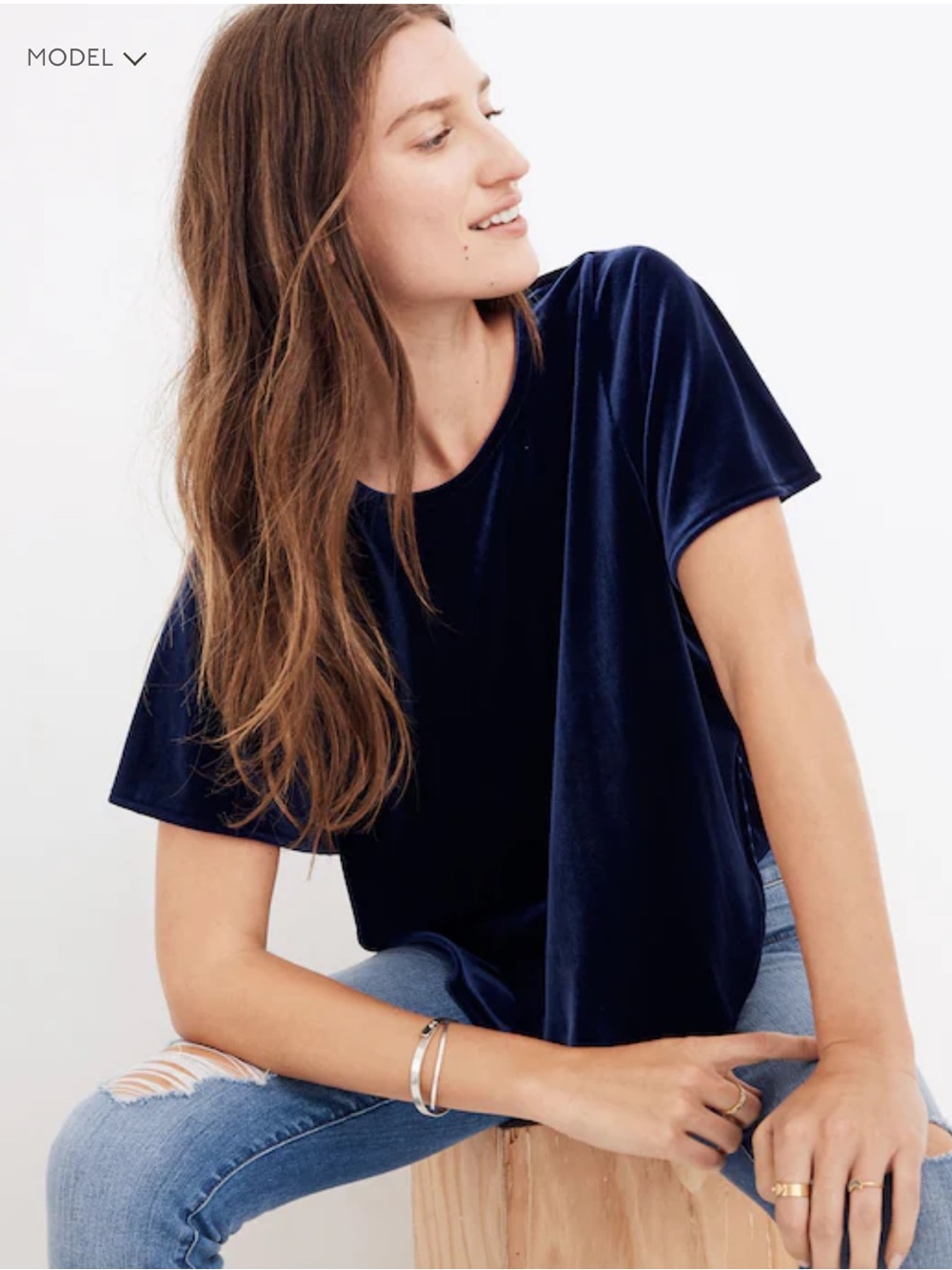 Madewell butterfly velvet top